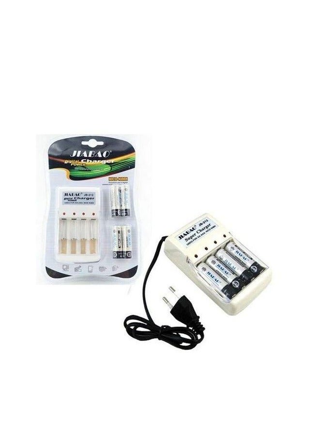Jiabao Battery Charger Aa/Aaa + Set Of Batteries - 4 Pcs - Image 1