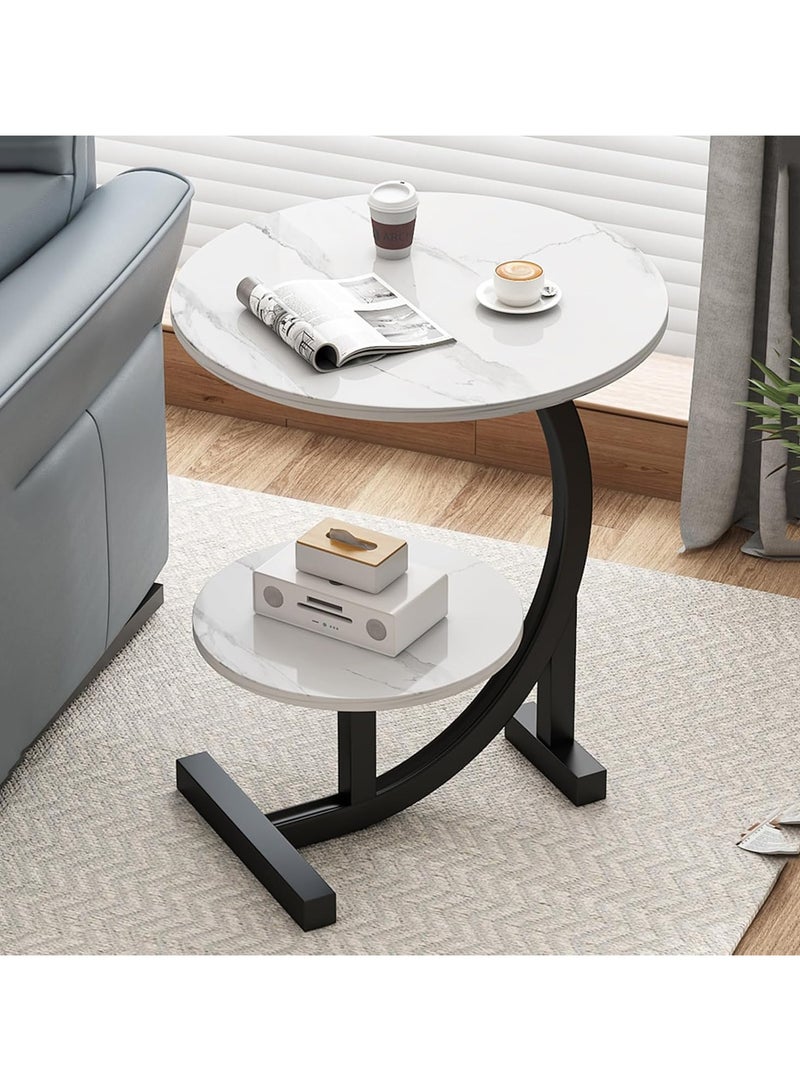 DubaiGallery 1pc Light Luxury Side Table, C Shaped End Table For Couch, Sofa And Bed, Small Desktop C Table For Living Room, Bedroom - Image 1