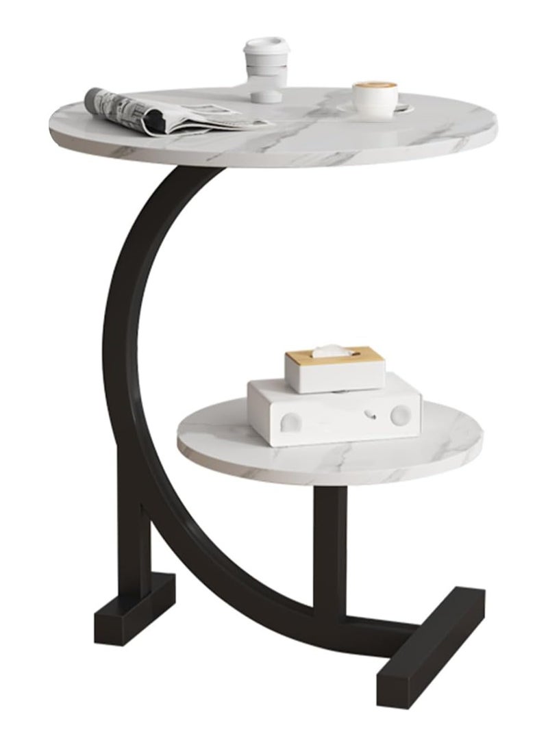 DubaiGallery 1pc Light Luxury Side Table, C Shaped End Table For Couch, Sofa And Bed, Small Desktop C Table For Living Room, Bedroom - Image 3