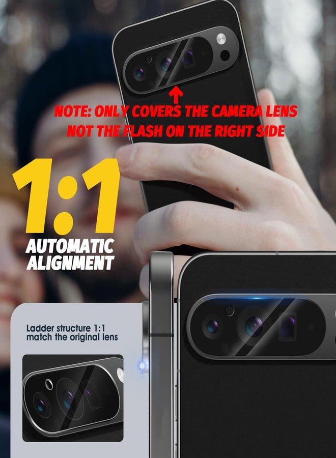 Orzero (3 Pack) Camera Lens Protector Compatible for Google Pixel 9 Pro XL 6.8 inch, Protector de Cámera Case Friendly Tempered Glass 9H High Definition Microphone Cutout Anti-Scratch - Image 3