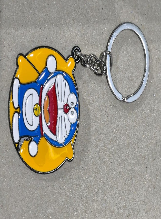 Iconic Keychains Doraemon Cartoon Character Metal Keychain, Blue and Yellow Enamel Design - Image 2