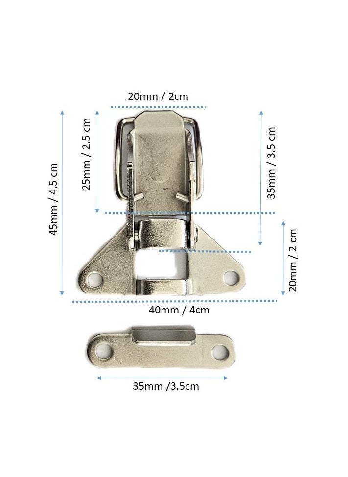 Generic - 5 x Made in Italy, Snap Tensor Latch Lever Locking, Nickel Plated Steel, 45mm, Lock & Hinge, Buckle Tool Box Toggle Clasp Hasp - Image 1
