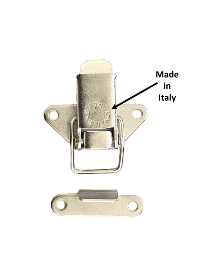 Generic - 5 x Made in Italy, Snap Tensor Latch Lever Locking, Nickel Plated Steel, 45mm, Lock & Hinge, Buckle Tool Box Toggle Clasp Hasp - Image 1