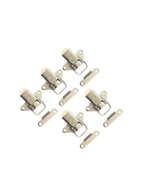 5 x Made in Italy, Snap Tensor Latch Lever Locking, Nickel Plated Steel, 45mm, Lock & Hinge, Buckle Tool Box Toggle Clasp Hasp