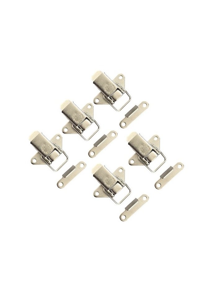 Generic - 5 x Made in Italy, Snap Tensor Latch Lever Locking, Nickel Plated Steel, 45mm, Lock & Hinge, Buckle Tool Box Toggle Clasp Hasp - Image 1