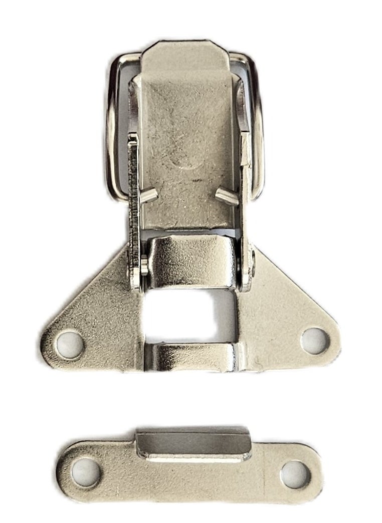Generic - 5 x Made in Italy, Snap Tensor Latch Lever Locking, Nickel Plated Steel, 45mm, Lock & Hinge, Buckle Tool Box Toggle Clasp Hasp - Image 1