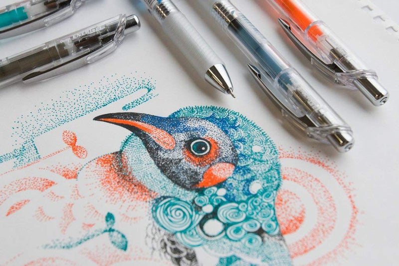 Pentel EnerGel Ink Ballpoint Pen, 0.02 inches (0.5 mm), 5 Colors - Image 3