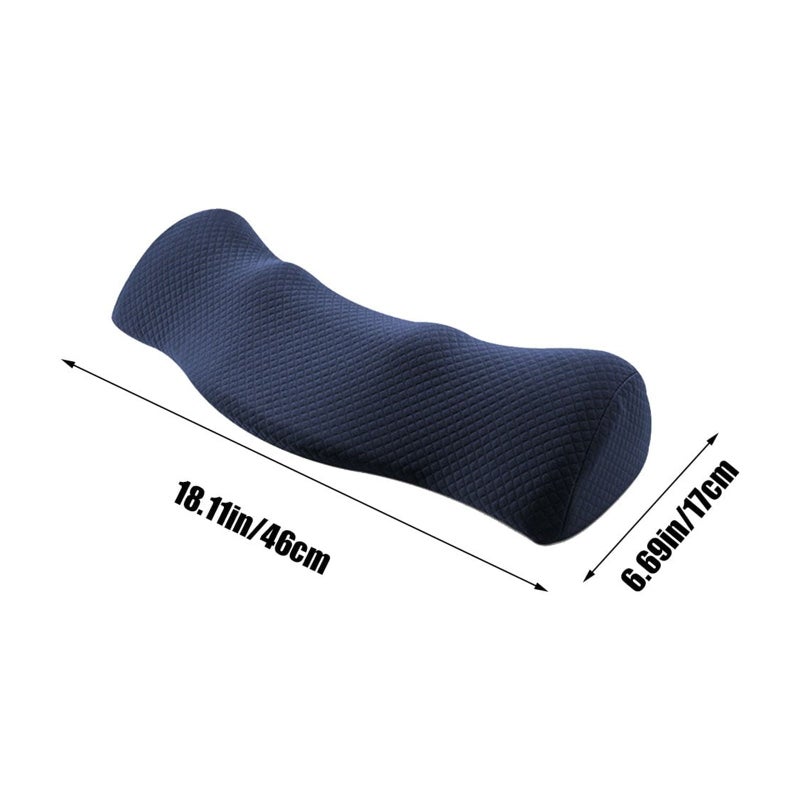 وسادة عنق مقاس 47×17 سم بلون البحر الأزرق - وسادة دعم عنق من الرغوة الذكرية لتخفيف آلام العنق، للاستخدام المنزلي والسفر - Image 2