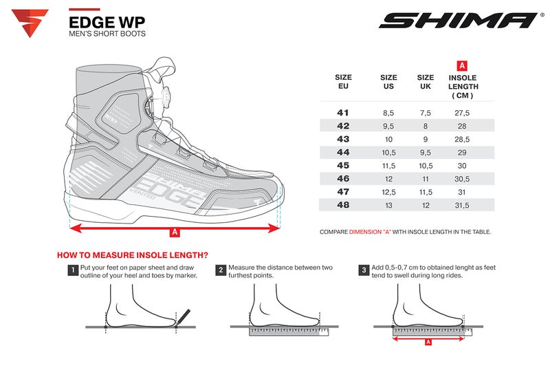 SHIMA Edge WP, Waterproof Motorcycle Shoes for Men - Breathable, Reinforced Street Riding Shoes with ATOP Closure System, Ankle Support, Anti-Slip Sole, Gear Pad (Black, 11,5) - Image 5