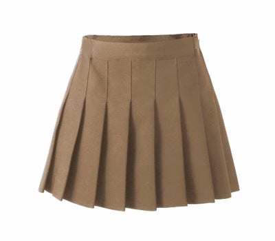 Girls Pleated Skirt School Style Autumn White JK Uniform brown suit skirt (safety pants lining) 