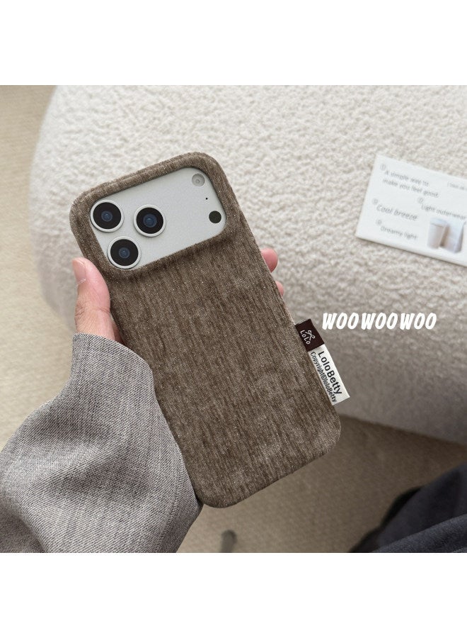 Luxury Velvet Glitter Star Fabric Phone Case For iPhone 16 / 17 Pro Max, Soft Flannel Cloth Texture Anti-Scratch Shockproof Full Wrap Girly Protective Cover - Image 4