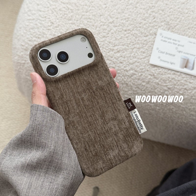 Luxury Velvet Glitter Star Fabric Phone Case For iPhone 16 / 17 Pro Max, Soft Flannel Cloth Texture Anti-Scratch Shockproof Full Wrap Girly Protective Cover - Image 2