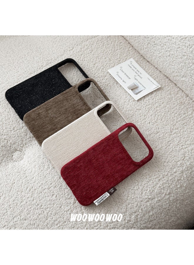 Luxury Velvet Glitter Star Fabric Phone Case For iPhone 16 / 17 Pro Max, Soft Flannel Cloth Texture Anti-Scratch Shockproof Full Wrap Girly Protective Cover - Image 3