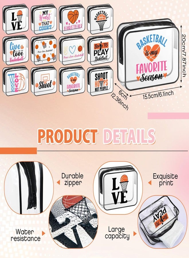 Dansydaisy 36 Pcs Basketball Team Gifts Bulk Basketball Gift Ideas Include 12 Cosmetic Bag 12 Socks 12 Hair Ties Accessories for Women Valentine's Day Sports Party Favors - Image 3