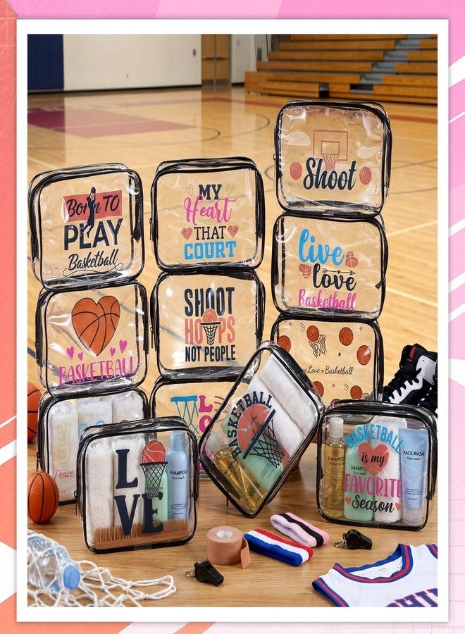 Dansydaisy 36 Pcs Basketball Team Gifts Bulk Basketball Gift Ideas Include 12 Cosmetic Bag 12 Socks 12 Hair Ties Accessories for Women Valentine's Day Sports Party Favors - Image 4