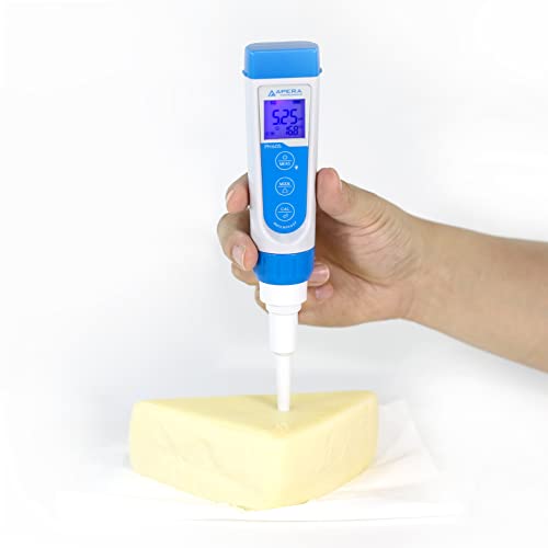 Apera Instruments Premium-Series PH60S Food pH Pocket Tester Kit, Swiss Spear pH Electrode, ±0.01 pH Accuracy, -2.00-16.00 pH Range (AI313) - Image 5