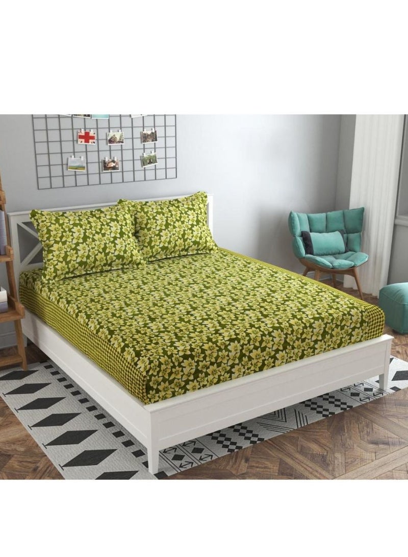 TSUMAB Bedsheet for Double Bed King Size | Double Bedsheet with Pillow Covers 