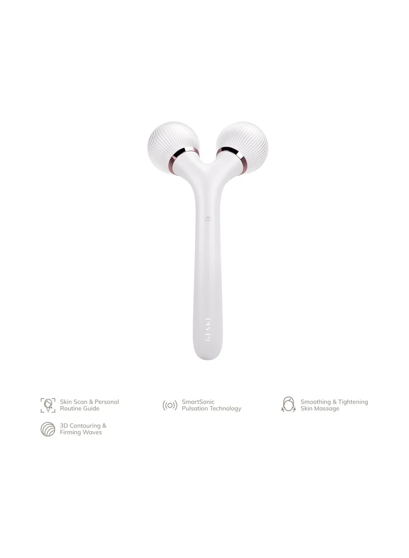 GESKE SmartAppGuided Sonic Facial & Body Roller 4 in 1 Device for Face and Body Dermaroll Professional Face Roller Tightens and Defines Body and Face, Starlight