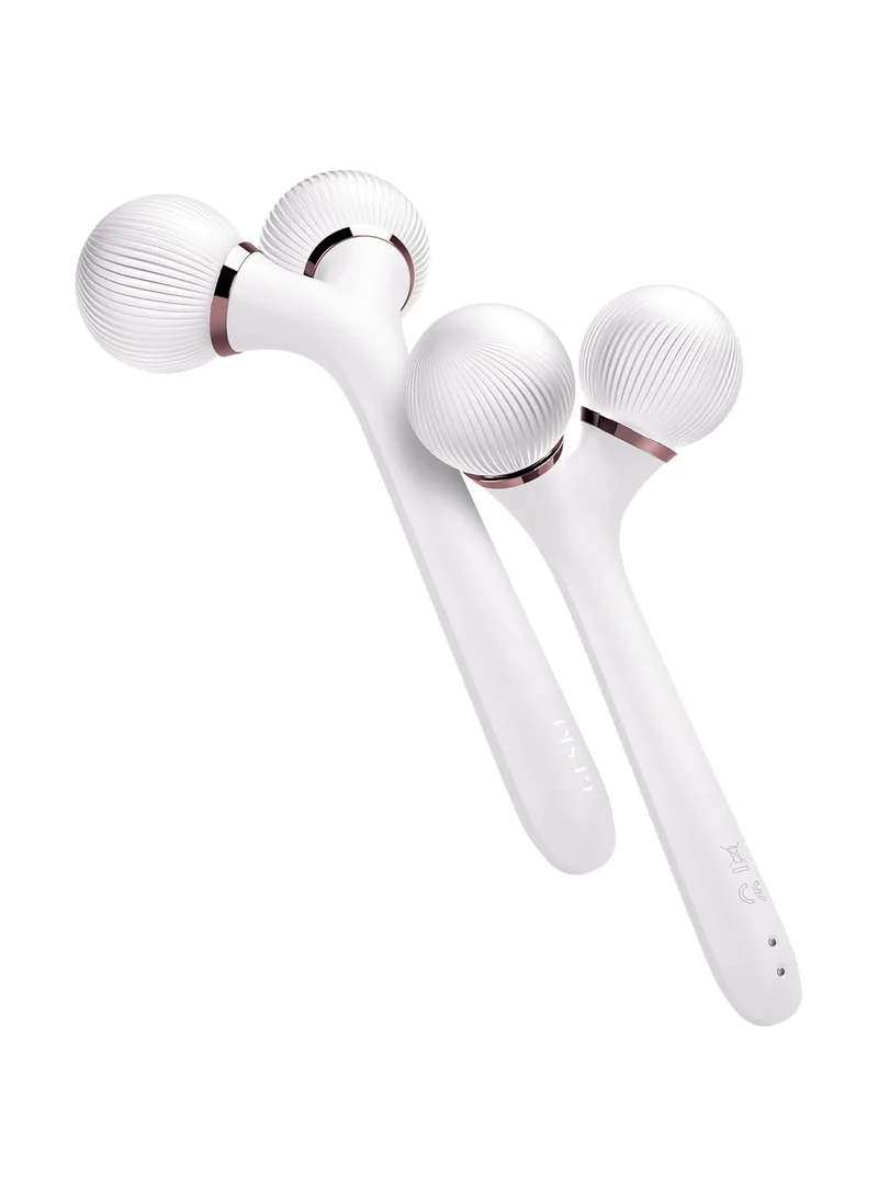 GESKE SmartAppGuided Sonic Facial & Body Roller 4 in 1 Device for Face and Body Dermaroll Professional Face Roller Tightens and Defines Body and Face, Starlight