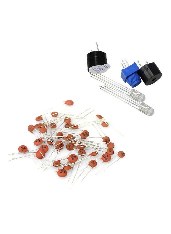 NIBEMINENT Electronic Component Starter Kit Capacitor Breadboard LED Buzzer Resistor Set - Image 2
