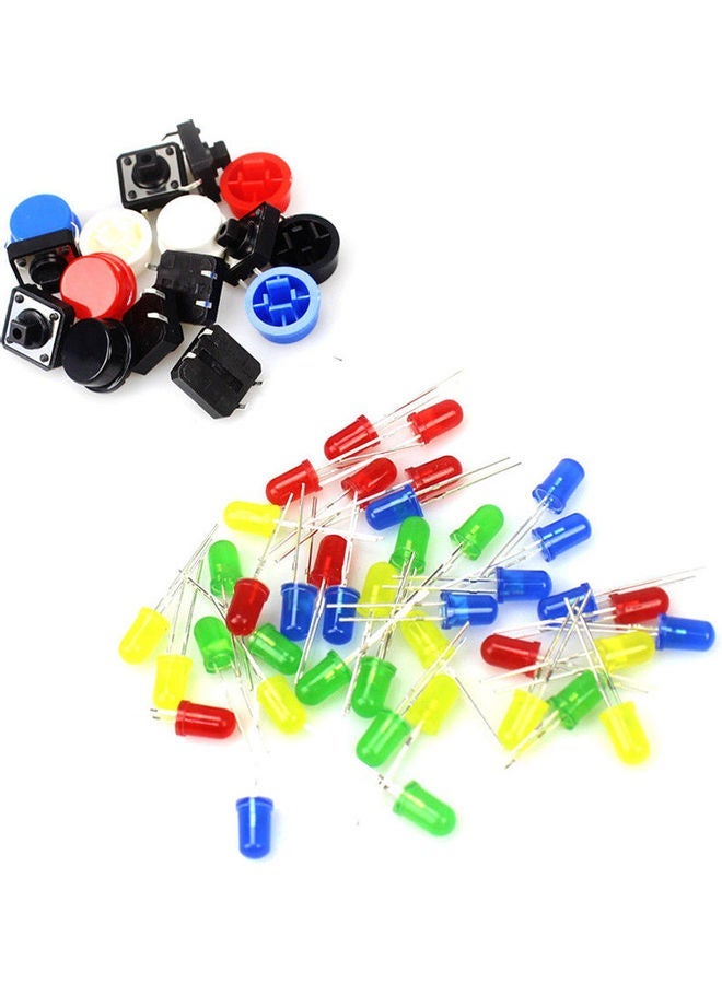 NIBEMINENT Electronic Component Starter Kit Capacitor Breadboard LED Buzzer Resistor Set - Image 3