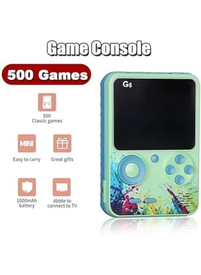 G5 Handheld Game Console with 3.0-inch Color Screen, Blue Graffiti, 500 Retro Games - Image 5