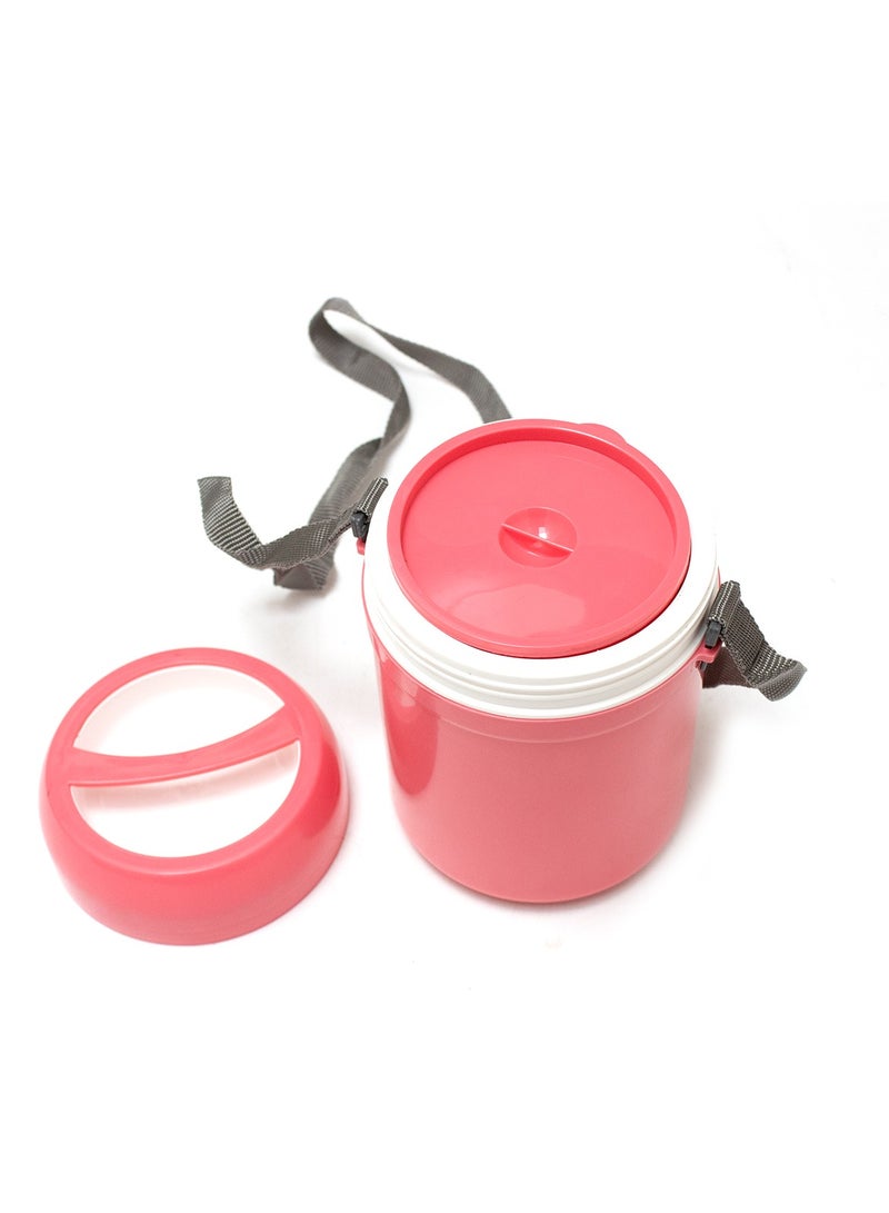 Asian BPA-Free Plastic Pink Easy Meal 3 Tier Lunchbox with Adjustable Carrying Strap, Leak Proof Stackable Portable Bento Box Kids Asian Tiffin Carrier for School Picnic and Travel - Image 5