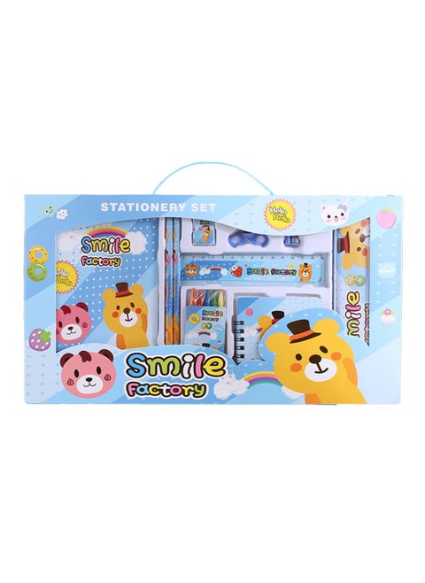 Stationery Set - Pack of 10
Includes: 2 Pencils + 2 Sharpeners + 1 Medium Notebook + 1 Small Notebook + 1 Pencil Case + 1 Ruler + 1 Eraser + 1 Color Pen -Blue