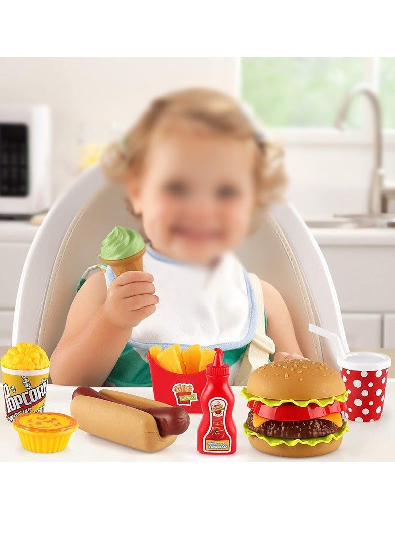 18-Piece Tableware Fast Food Pretend Play Set, Portable Lightweight Compact Sturdy And Durable Pretend - Image 4