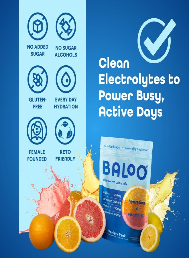 Baloo Clean Electrolytes Powder Packets - No Added Sugar - Hydration Packets with Real Fruit & Unrefined Sea Salt - Magnesium, Potassium & VIT C for Daily Clean Hydration - Variety Pack - 15ct - Image 4