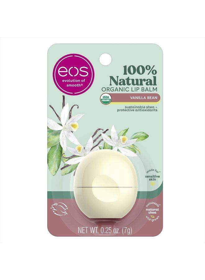 EOS 100% Natural & Organic Lip Balm Sphere- Vanilla Bean, All-day Moisture, Dermatologist Recommended for Sensitive Skin, Lip Care Products, 0.25 oz - Image 1