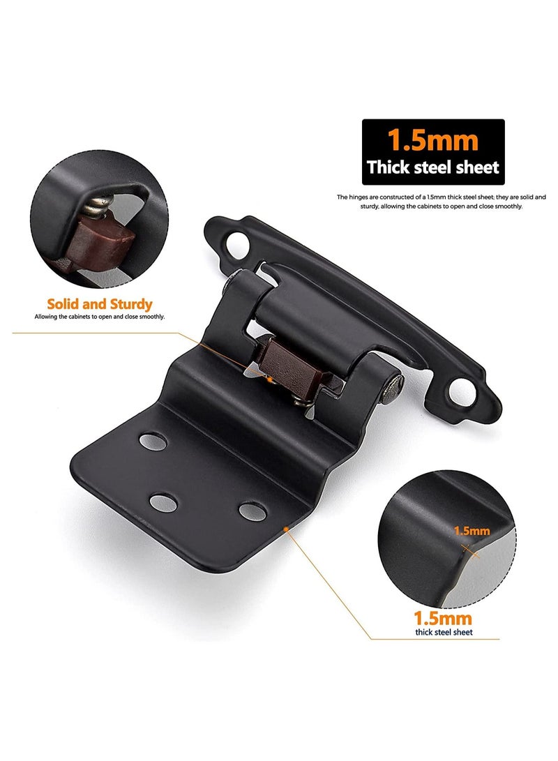 Y&D 10-Pack "Flush Matt Black Cabinet Hinges For Automatic Closing Of Kitchen/Bathroom/Furniture Cabinets And Doors - Image 2