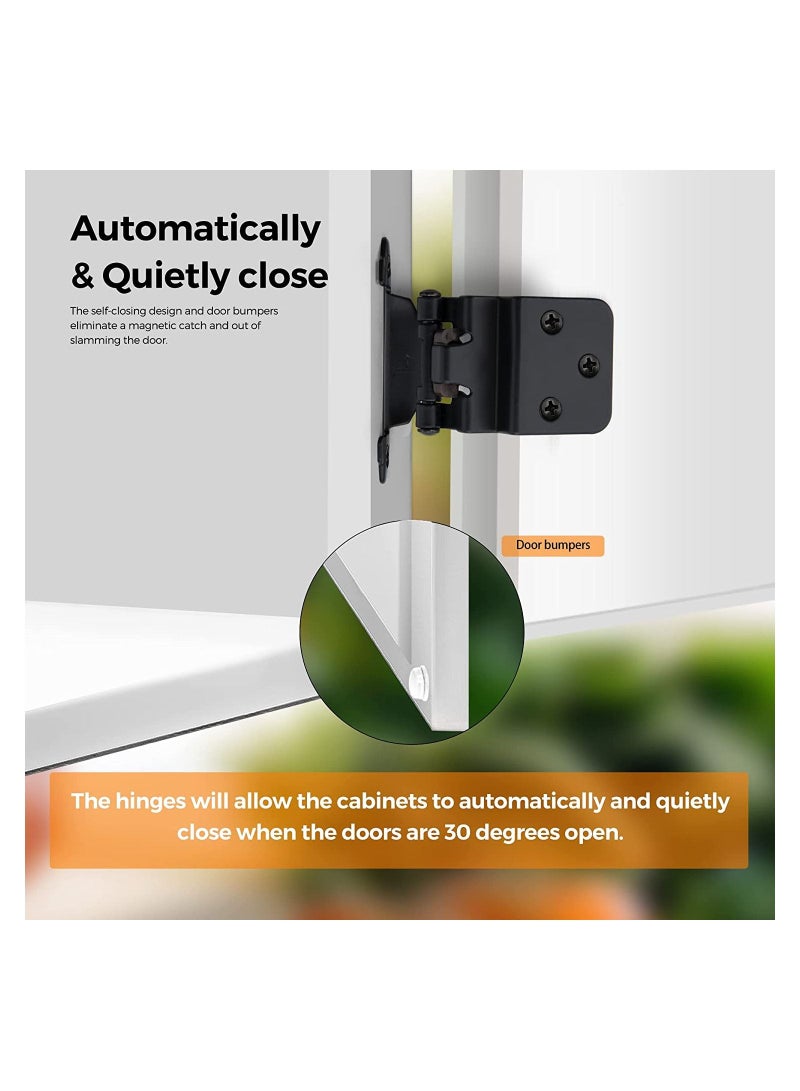 Y&D 10-Pack "Flush Matt Black Cabinet Hinges For Automatic Closing Of Kitchen/Bathroom/Furniture Cabinets And Doors - Image 4