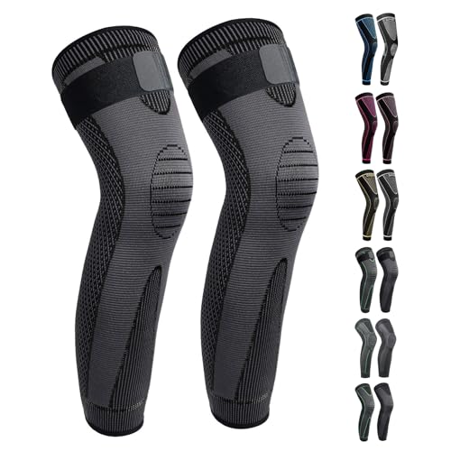 SKDK Full Leg Sleeves Long Compression Leg Sleeve Knee Sleeves Protect Leg, for Man Women Basketball, Arthritis Cycling Sport Football, Reduce Varicose Veins and Swelling of Legs - Image 1