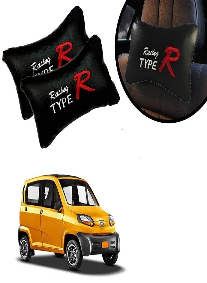 PulGos Black Neck Rest Soft Cushion in Leatherette Material Type R Design for Car_624 - Image 1