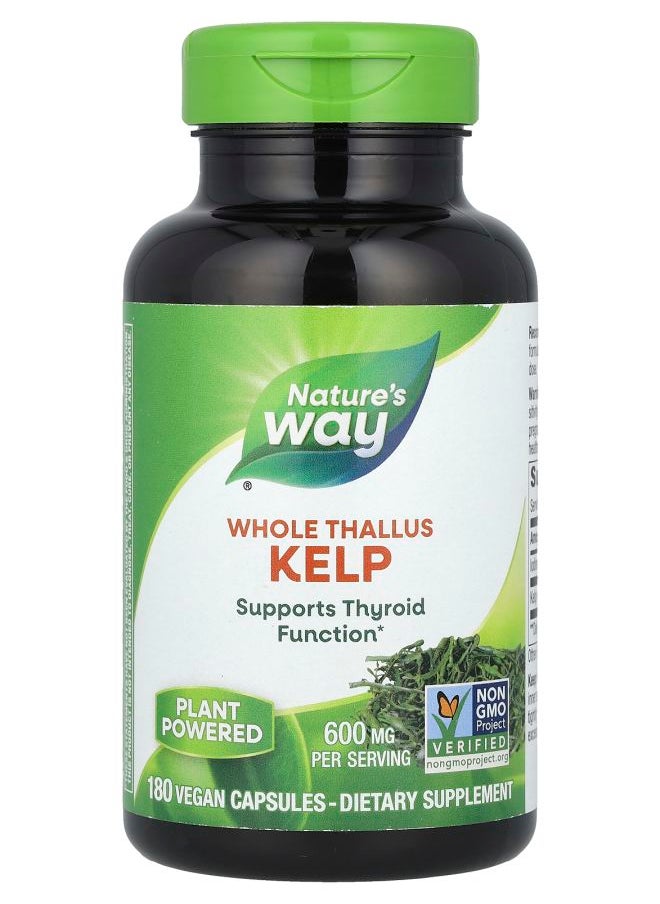 Nature's Kelp Whole Thallus 600 mg 180 Vegan Capsules 
