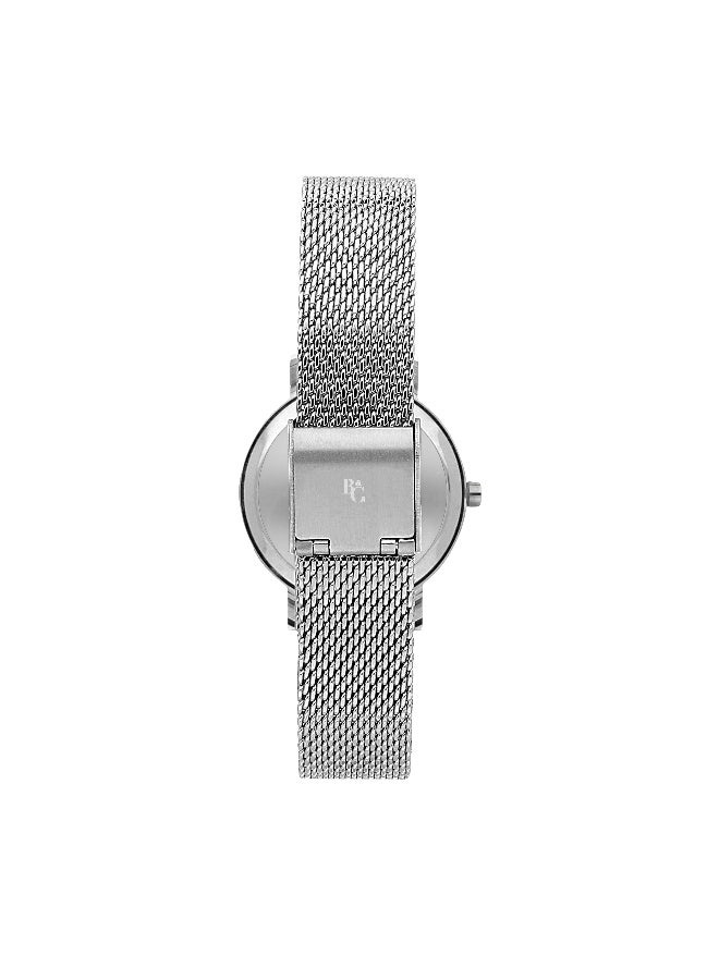 B&G Women's Silver Round Analog Dial with Silver Stainless Steel Band Watch - 30mm - R3853286502 - Image 4