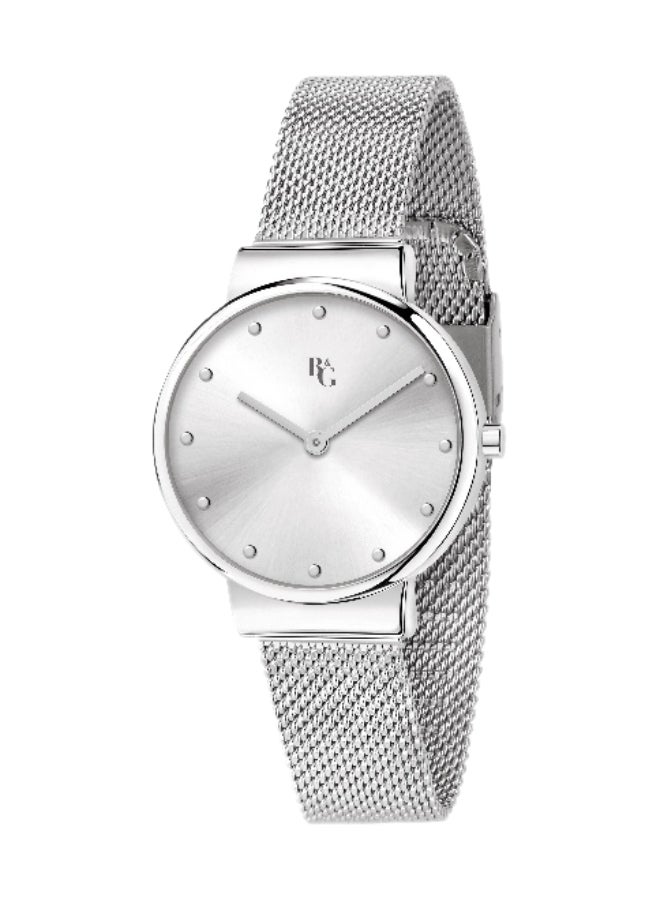 B&G Women's Silver Round Analog Dial with Silver Stainless Steel Band Watch - 30mm - R3853286502 - Image 1