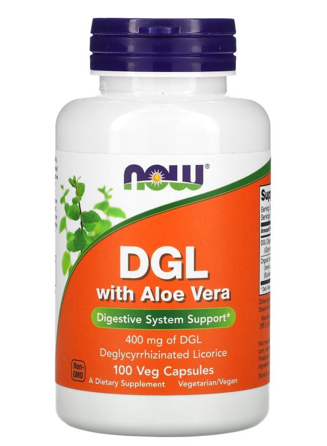 now DGL with Aloe Vera 400 mg 100 Veg Capsules