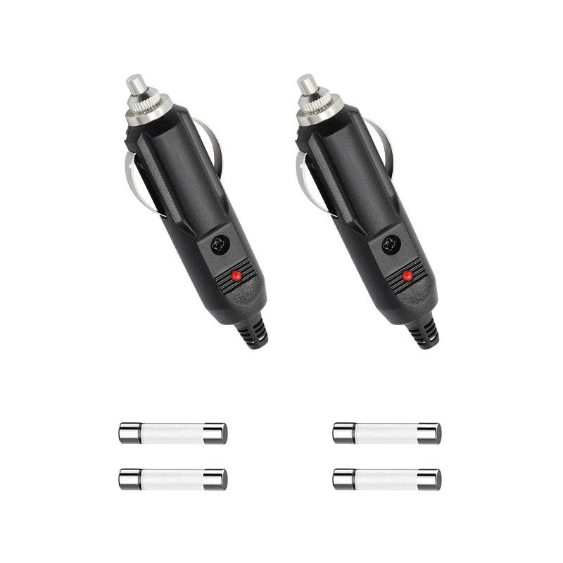 Dickno 2PCS Cigarette Lighter Male Plug 12V24V Aux Socket Plug with 15A20A Fuse LED Indicator Car Cigarette Lighter Plug - Image 3