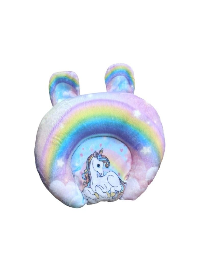 THE MODERN TREND Chro Mustard Seed Pillow for New Born Baby Ideal for Round Head Shaping Seed Pillow with Foam Cotton Cover for 0 to 12 Months Babies Rainbow Pillow Soft Toys  - Image 2
