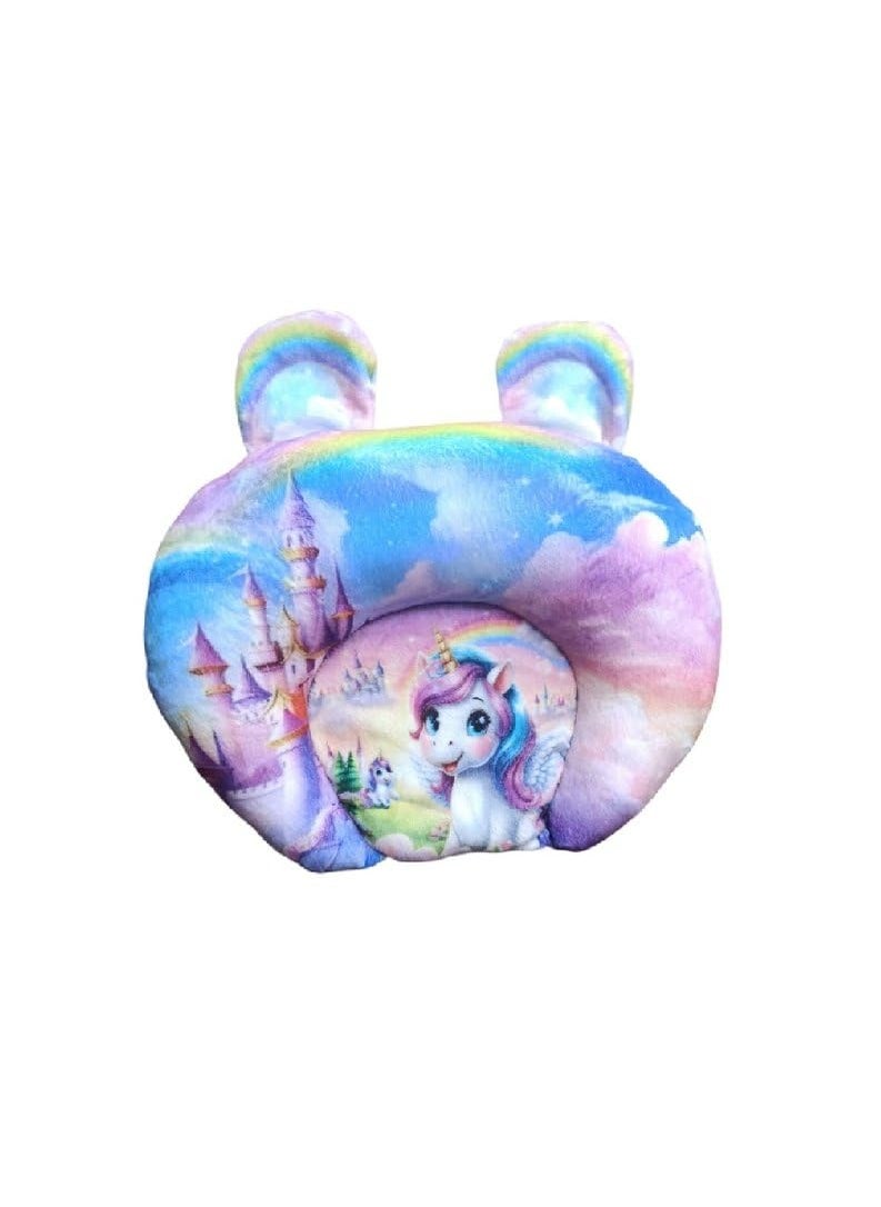 THE MODERN TREND Chro Mustard Seed Pillow for New Born Baby Ideal for Round Head Shaping Seed Pillow with Foam Cotton Cover for 0 to 12 Months Babies Rainbow Pillow Soft Toys  - Image 1