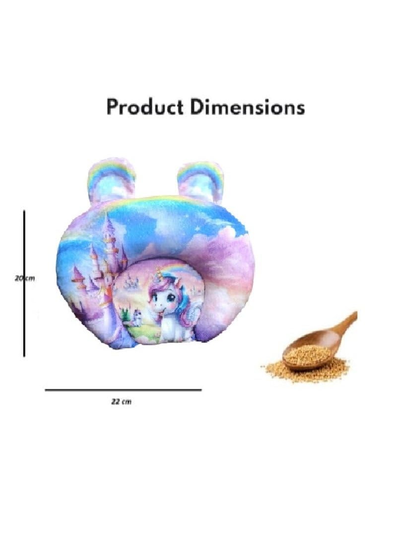 THE MODERN TREND Chro Mustard Seed Pillow for New Born Baby Ideal for Round Head Shaping Seed Pillow with Foam Cotton Cover for 0 to 12 Months Babies Rainbow Pillow Soft Toys  - Image 4