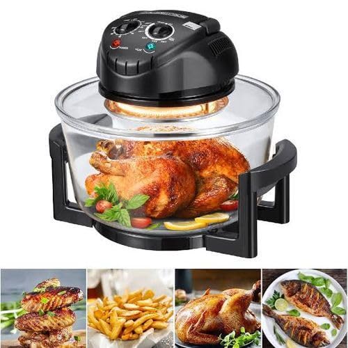 Jolfay Jolfay Conventional halogen oven with hot air technology l oven with 2 grids and 4tongs timer and adjustable thermostat for healthy cooking without added fat  - Image 3