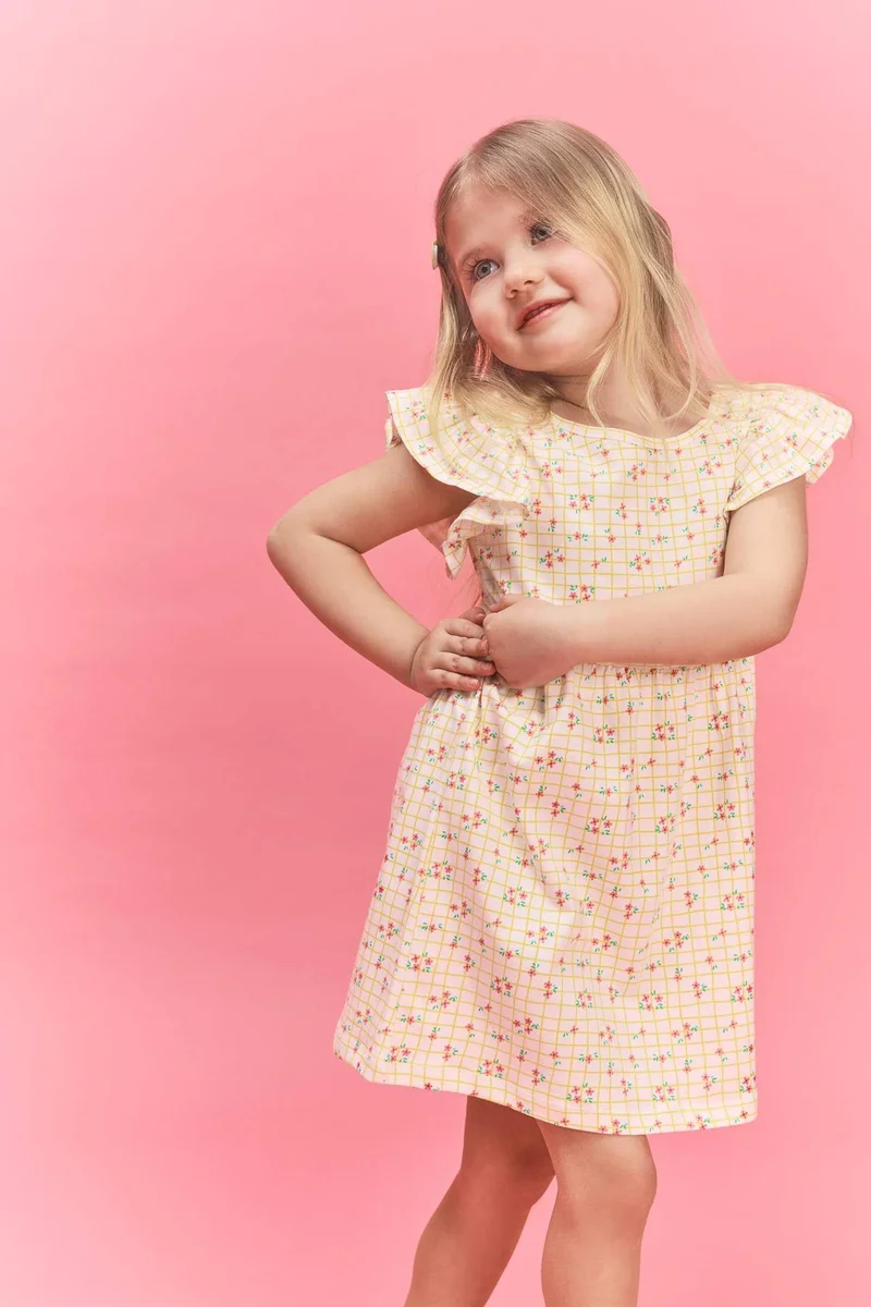 Defacto Printed Strappy Knitted Dress