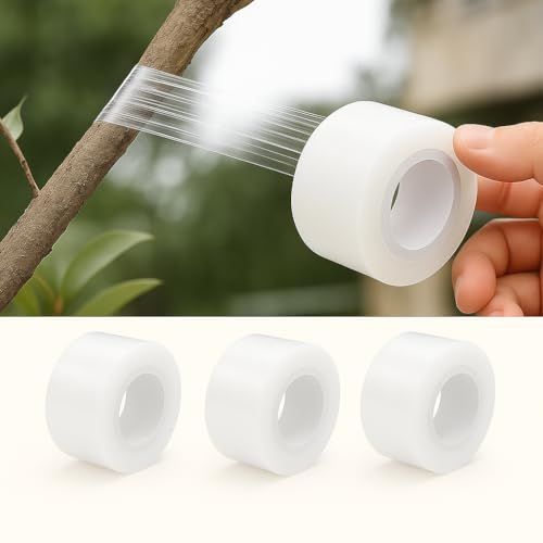 JPPL 3 Inch x 300 Meter Grafting Tape | Transparent Stretchable Plant Repair Film | Biodegradable Self-Adhesive Nursery Garden Wrap for Budding & Binding (Pack of 3) - Image 4