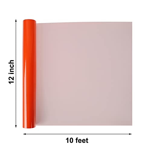 FUNKAKA Glow in The Dark Heat Transfer Vinyl Roll, 12" x 10ft Luminous Light Orange Iron on Vinyl for All Cutter Machine, Glow in The Dark HTV Vinyl for T-Shirts Easy to Cut & Weed for Heat Vinyl DIY - Image 3