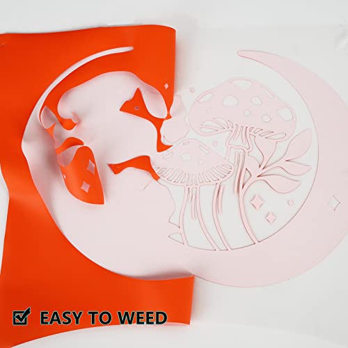 FUNKAKA Glow in The Dark Heat Transfer Vinyl Roll, 12" x 10ft Luminous Light Orange Iron on Vinyl for All Cutter Machine, Glow in The Dark HTV Vinyl for T-Shirts Easy to Cut & Weed for Heat Vinyl DIY - Image 4