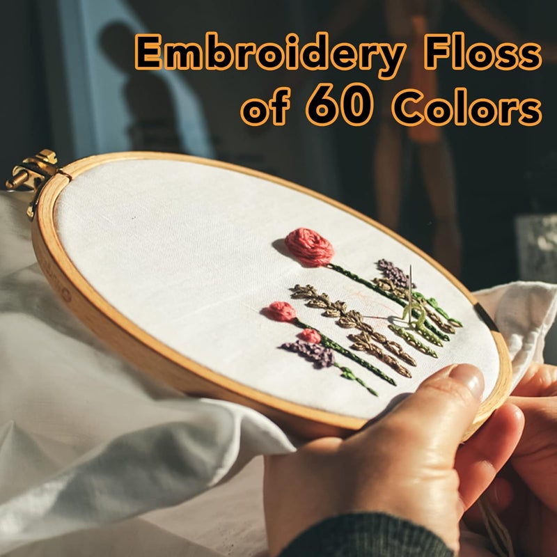 LOVIMAG Embroidery Thread Floss 60 Colors Skeins Friendship Bracelet String Making Bracelets Cross Stitch Kit Supplies Thin Yarn Sewing Patterns Cotton Strings Crochet Braces Wrap Rainbow Crafts - Image 4