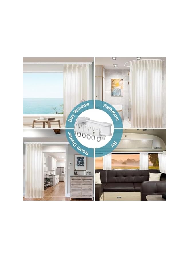 The Bros Flexible Bendable Ceiling Curtain Track,5M Ceiling Divider Curtain Track,Curtain Slide Rail Ceiling Mount with Hook Multi-Purpose Ceiling Curtain Track for Room Bathroom Offices Hotels Divider  - Image 4